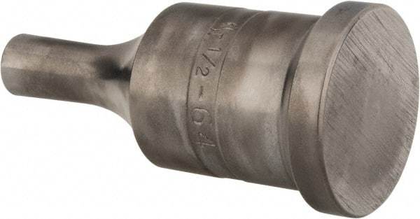 Cleveland Steel Tool - 1/2 Inch Diameter Round Ironworker Punch - 1-1/4 Inch Body Diameter, 1-1/2 Inch Head Diameter, 3-1/8 Inch Overall Length - Exact Tool & Supply