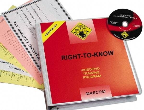 Marcom - Right to Know for Hospitality Industry, Multimedia Training Kit - 21 Minute Run Time DVD, English and Spanish - Exact Tool & Supply