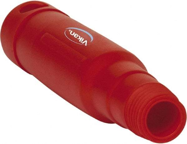 Vikan - 6-1/2 x 1-5/32" Polypropylene Squeegee Handle - European Threaded Connection, Red - Exact Tool & Supply
