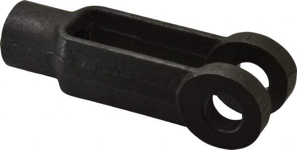 Gibraltar - 3/4-10 Thread, 1-1/2" Yoke Width, Carbon Steel, Tapped Yoke - 5/8" Hole Diam, 2-3/4" Hole Center to Neck, 1-3/8" Yoke Arm Height, 1-1/8" Neck Diam, 1-1/4" Neck Length, 4" OAL - Exact Tool & Supply