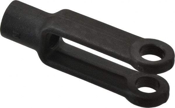 Gibraltar - 7/16-20 Thread, 1" Yoke Width, Carbon Steel, Tapped Yoke - 7/16" Hole Diam, 1-7/8" Hole Center to Neck, 13/16" Yoke Arm Height, 23/32" Neck Diam, 1" Neck Length, 2-7/8" OAL - Exact Tool & Supply