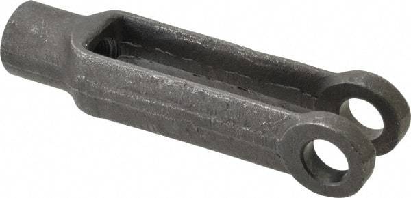 Gibraltar - 5/8-18 Thread, 1-3/8" Yoke Width, Carbon Steel, Tapped Yoke - 5/8" Hole Diam, 3-11/16" Hole Center to Neck, 1-3/16" Yoke Arm Height, 1-1/16" Neck Diam, 1-1/4" Neck Length, 4-15/16" OAL - Exact Tool & Supply