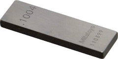 Mitutoyo - 0.1004" Rectangular Steel Gage Block - Accuracy Grade 0, Includes Certificate of Inspection - Exact Tool & Supply