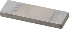 Mitutoyo - 0.112" Rectangular Steel Gage Block - Accuracy Grade 0, Includes Certificate of Inspection - Exact Tool & Supply