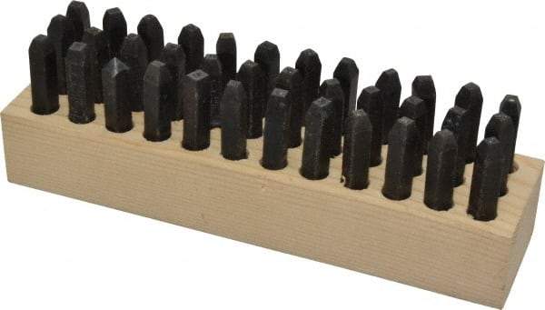 Made in USA - 36 Piece, 3/32" Character Steel Stamp Set - Letters & Figures, Heavy Duty - Exact Tool & Supply