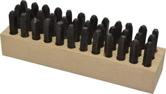 Made in USA - 36 Piece, 3/32" Character Steel Stamp Set - Letters & Figures, Heavy Duty - Exact Tool & Supply