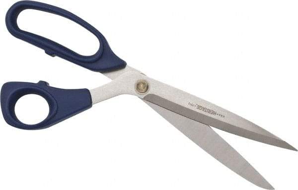 Heritage Cutlery - 5-1/2" LOC, 12" OAL Stainless Steel Heavy Duty Shears - Ambidextrous, Plastic Bent Handle, For General Purpose Use - Exact Tool & Supply