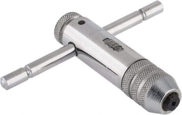 Interstate - 5/32 to 1/4" Tap Capacity, T Handle Tap Wrench - 3-3/8" Overall Length, Ratcheting - Exact Tool & Supply