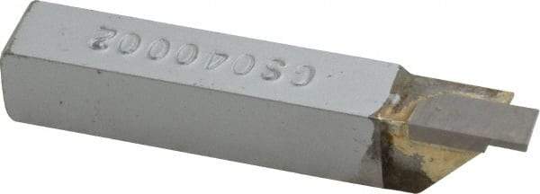 Accupro - 3/8 x 3/8" Shank, Cutoff & Grooving Single Point Tool Bit - GS-040002, Grade Micrograin, 0.04" Groove Width, 0.15" Depth of Cut - Exact Tool & Supply