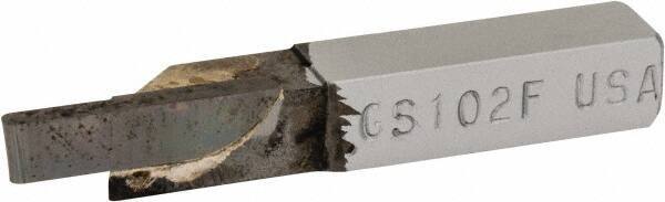 Accupro - 3/8 x 3/8" Shank, Full Radius Cutoff, Cutoff & Grooving Single Point Tool Bit - GS-102F, Grade Micrograin, 0.102" Groove Width, 0.4" Depth of Cut - Exact Tool & Supply