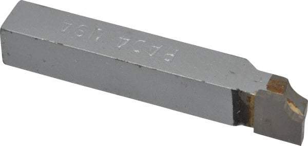 Accupro - 2-1/2 Inch Long, 1/8 Inch Radius, Right Hand, Concave, RAD Style Radius Cutting Tool Bit - 3/8 Inch Long Tip, 3/32 Inch Thick, 3/8 Inch Shank Square, Carbide Tip - Exact Tool & Supply