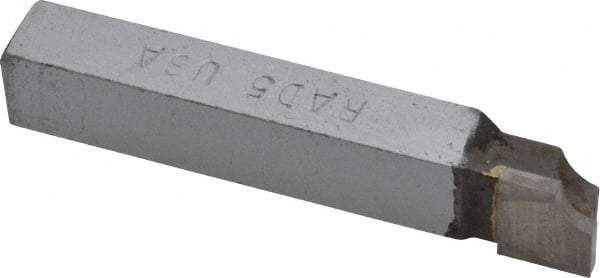 Accupro - 2-1/2 Inch Long, 5/32 Inch Radius, Right Hand, Concave, RAD Style Radius Cutting Tool Bit - 3/8 Inch Long Tip, 3/32 Inch Thick, 3/8 Inch Shank Square, Carbide Tip - Exact Tool & Supply