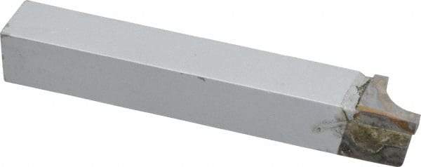 Accupro - 3-1/2 Inch Long, 11/32 Inch Radius, Right Hand, Concave, RAD Style Radius Cutting Tool Bit - 1/2 Inch Long Tip, 1/8 Inch Thick, 1/2 Inch Shank Square, Carbide Tip - Exact Tool & Supply