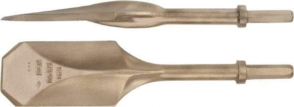 Ampco - 4-1/2" Head Width, 20" OAL, 3-1/4" Shank Diam, Digging Chisel - Hex Drive, Hex Shank - Exact Tool & Supply