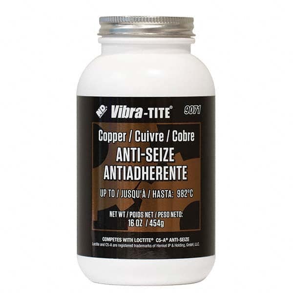 Vibra-Tite - 16 oz Jar, Copper Anti-Seize Lubricant, with Brush Cap - Exact Tool & Supply