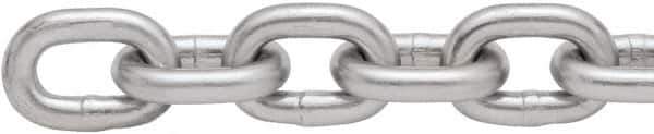 Peerless Chain - 4500 Lbs. Load Capacity, Low Carbon Steel Proof Coil Chain - Cut to Length, 3 Grade, 1.559 Inch Inside Long x 0.81 Inch Inside Wide - Exact Tool & Supply