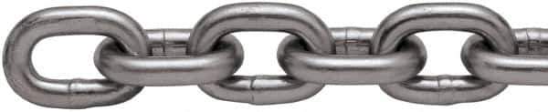 Peerless Chain - 5/8" Welded Proof Coil Chain - 6,900 Lb Capacity, Grade 30, Cut to Length, Low Carbon Steel, Standard Finish - Exact Tool & Supply