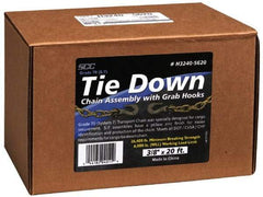 Peerless Chain - 5/16" Welded Tie Down Chain - 3,900 Lb Capacity, Grade 43, 20' Long, High Grade Carbon Steel, Self-Colored Finish - Exact Tool & Supply