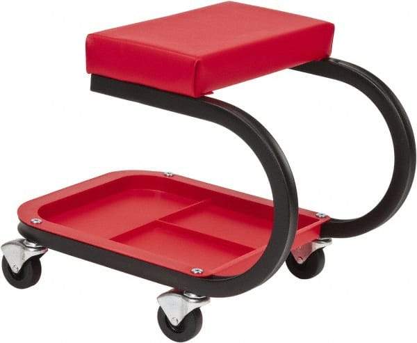 Whiteside - 400 Lb Capacity, 4 Wheel Creeper Seat with Tray - Steel, 15-1/2" Long x 19-1/4" High x 14" Wide - Exact Tool & Supply