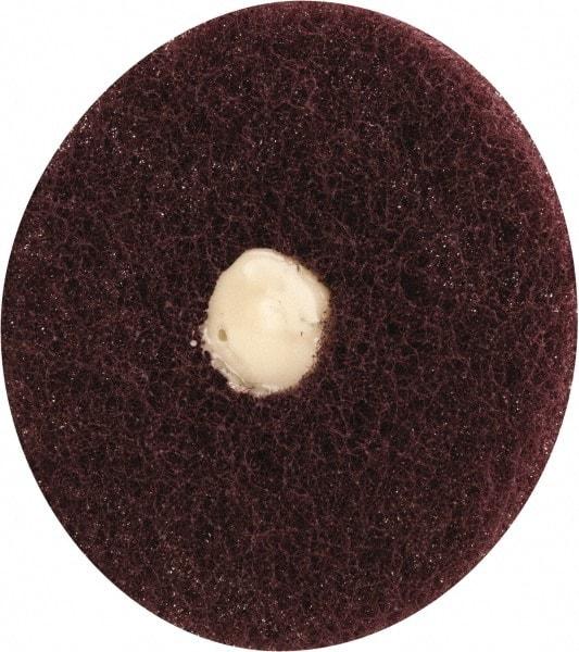 Merit Abrasives - 3" Diam, Medium Mounted Scrubber Buffing Wheel - 1 Ply, Very Fine Grade, 1/4" Shank Diam, 8,000 RPM - Exact Tool & Supply