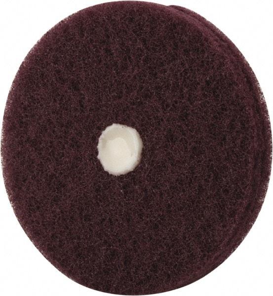 Merit Abrasives - 4" Diam, Medium Mounted Scrubber Buffing Wheel - 2 Ply, Very Fine Grade, 1/4" Shank Diam, 6,000 RPM - Exact Tool & Supply