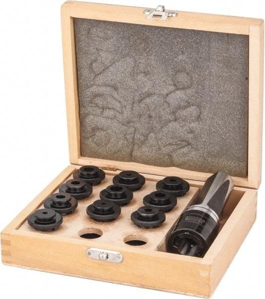 Accupro - 11 Piece, 1 Inch Shank Diameter, Tension and Compression, Tapping Chuck Set - 1.417 Inch Nose Diameter, 1.574 Inch Projection, Straight Shank, Quick Change - Exact Tool & Supply