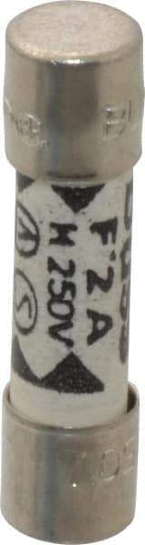 Cooper Bussmann - 250 VAC, 32 VDC, 2 Amp, Fast-Acting Miniature Ceramic Fuse - 20mm OAL, 5mm Diam - Exact Tool & Supply
