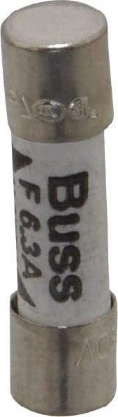 Cooper Bussmann - 250 VAC, 32 VDC, 6.3 Amp, Fast-Acting Miniature Ceramic Fuse - 20mm OAL, 5mm Diam - Exact Tool & Supply