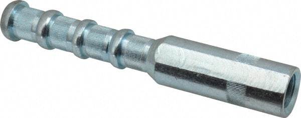 Wej-It - 1" Diam, 1" Drill, 6-1/2" OAL, 2" Min Embedment Drop-In Concrete Anchor - 12L14 Steel, Zinc-Plated Finish, Hex Nut Head, Hex Drive, 1-1/2" Thread Length - Exact Tool & Supply