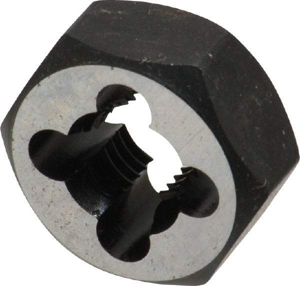 Cle-Line - 5/16-24 UNF Thread, 11/16" Hex, Hex Rethreading Die - Carbon Steel, 5/16" Thick, Series 0650 - Exact Tool & Supply