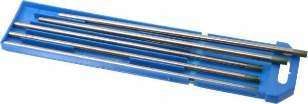 Welding Material - EWP Tungsten Electrode - 3/16" Diam x 7" Long - Exact Tool & Supply