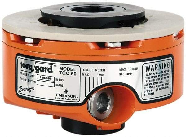 Browning - 900 RPM Max, 3.5" OAL, Torque Overload Device Clutch - 1-1/4" Max Bore Diam, 200 to 600 In/Lb. Torque - Exact Tool & Supply