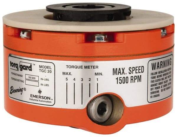 Browning - 1800 RPM Max, 2.76" OAL, Torque Overload Device Clutch - 3/4" Max Bore Diam, 56 to 203 In/Lb. Torque - Exact Tool & Supply