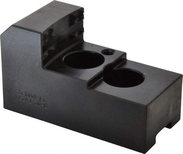 Schunk - 12" Max Chuck Diam Compatibility, Steel 1.5mm x 60° Serrated Hard Lathe Top Jaws - 21mm Groove Width, 50mm Wide x 2-1/2" High - Exact Tool & Supply