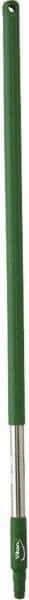 Vikan - 39-1/2 x 1-1/4" Stainless Steel Squeegee Handle - European Threaded Connection, Green - Exact Tool & Supply