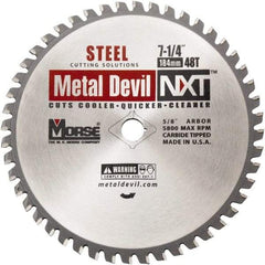 M.K. MORSE - 7-1/4" Diam, 5/8" Arbor Hole Diam, 48 Tooth Wet & Dry Cut Saw Blade - Steel, Diamond Arbor - Exact Tool & Supply
