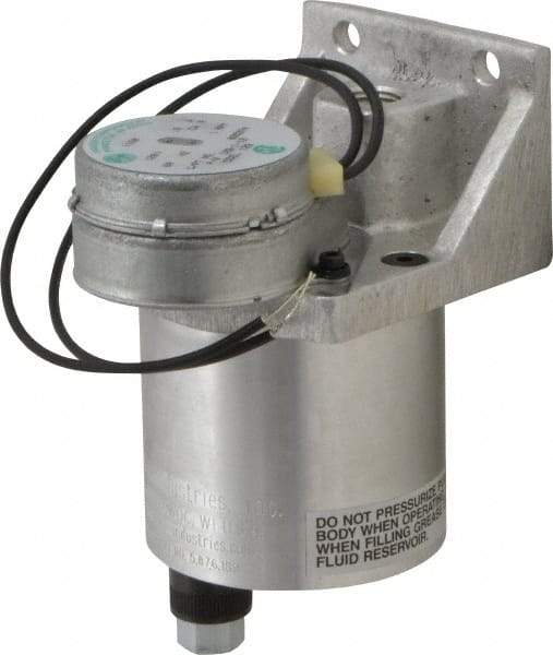 LDI Industries - 0.16 cc Output per Cycle, 1 Outlet Central Lubrication System Electric Pump - 66.55mm Wide x 134.37mm High, 120 Volt, Oil/Grease, 1/8-27 Outlet Thread, NPTF - Exact Tool & Supply
