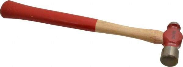 Proto - 1/2 Lb Head Ball Pein Hammer - Wood Handle with Red Laquer Grip, 12" OAL - Exact Tool & Supply