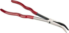 Proto - 11-3/8" OAL, 2-9/16" Jaw Length x 23/32" Jaw Width, Long Nose Bent Nose Pliers - Smooth Jaw, Plastisol Handles - Exact Tool & Supply