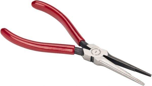 Proto - 6-1/16" OAL, 2-1/8" Jaw Length x 11/16" Jaw Width, Long Nose Needle Nose Pliers - Serrated Jaw, Long Thin Head, Plastisol Handles - Exact Tool & Supply