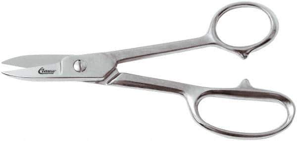 Clauss - 4" LOC, 7-1/4" OAL Straight Shears - Steel Straight Handle, For Paper, Fabric - Exact Tool & Supply