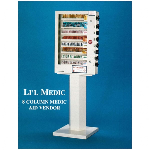 Medique - Medical Vending Machines & Dispensers; Height (Inch): 32 ; Width (Inch): 23 ; Depth (Inch): 7 ; Number of Shelves: 8 ; Door Type: Hinged Door ; Shelf Type: Fixed - Exact Tool & Supply