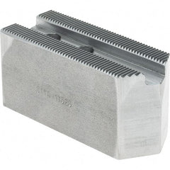 Atlas Workholding - 1.5mm x 60° Serrated Attachment, Square Soft Lathe Chuck Jaw - Steel, 0.787" Btw Mount Hole Ctrs, 3-1/8" Long x 1-1/4" Wide x 1-1/2" High, 0.475" Groove, M10mm Fastener - Exact Tool & Supply