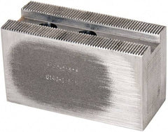 Atlas Workholding - 1.5mm x 60° Serrated Attachment, Square Soft Lathe Chuck Jaw - Steel, 1" Btw Mount Hole Ctrs, 3-1/2" Long x 1-1/2" Wide x 2" High, 0.551" Groove, M12mm Fastener - Exact Tool & Supply