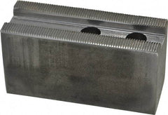 Atlas Workholding - 1.5mm x 60° Serrated Attachment, Square Soft Lathe Chuck Jaw - Steel, 1.18" Btw Mount Hole Ctrs, 4" Long x 1-1/2" Wide x 2" High, 0.63" Groove, M12mm Fastener - Exact Tool & Supply