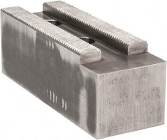 Atlas Workholding - 1.5mm x 60° Serrated Attachment, Square Soft Lathe Chuck Jaw - Steel, 2.362" Btw Mount Hole Ctrs, 7" Long x 2-1/2" Wide x 2-1/2" High, 0.984" Groove, M20mm Fastener - Exact Tool & Supply