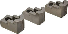 Atlas Workholding - 8" Max Chuck Diam Compatibility, Hard Steel 1.5mm x 60° Serrated Hard Lathe Top Jaws - 1.57" Wide x 2.95" Long x 1.96" High - Exact Tool & Supply