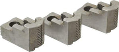 Atlas Workholding - 10" Max Chuck Diam Compatibility, Hard Steel 1.5mm x 60° Serrated Hard Lathe Top Jaws - 1.57" Wide x 2.95" Long x 1.96" High - Exact Tool & Supply