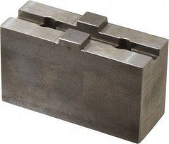 Atlas Workholding - Tongue & Groove Attachment, Square Soft Lathe Chuck Jaw - Steel, 1-3/4" Btw Mount Hole Ctrs, 3-5/16" Long x 1-1/4" Wide x 1.87" High, 0.31" Groove - Exact Tool & Supply