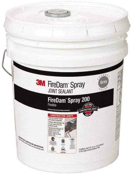 3M - 5 Gal Pail Gray Elastomer Joint Sealant - 110°F Max Operating Temp, 24 hr Full Cure Time, Series Spray 200 - Exact Tool & Supply